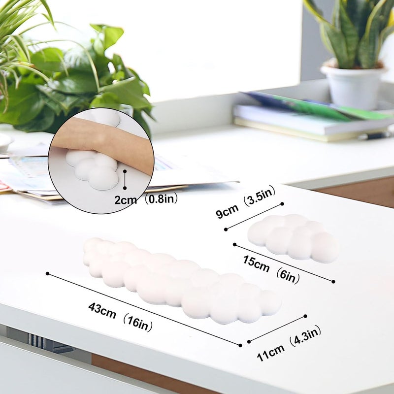 Bukela Keyboard Cloud Wrist Rest, Cloud Mouse Arm Wrist Rest Cute, Memory Foam Palm Rest for Keyboard, Ergonomic Arm Rest for Pain Relief with Non-slip, Suitable for Office Home Laptop (Black) - Image 5